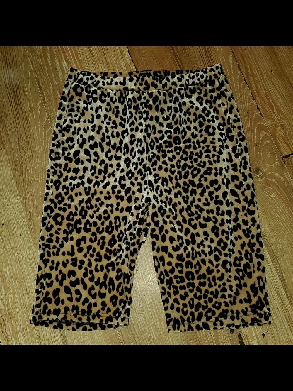 Forever 21 Leopard Print Bike Shorts - Black & Tan